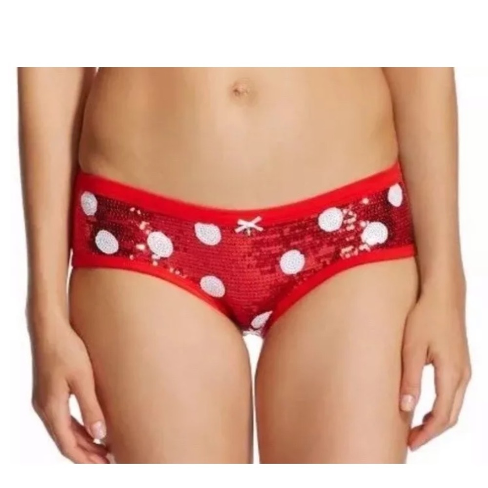 Red Jingle Bell Sequin Polka Dots Xmas Underwear
